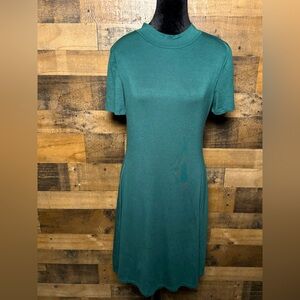 Velvet Torch LA Women's Cowl Neck Green Dress Short Sleeve Large L AB 562